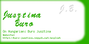 jusztina buro business card